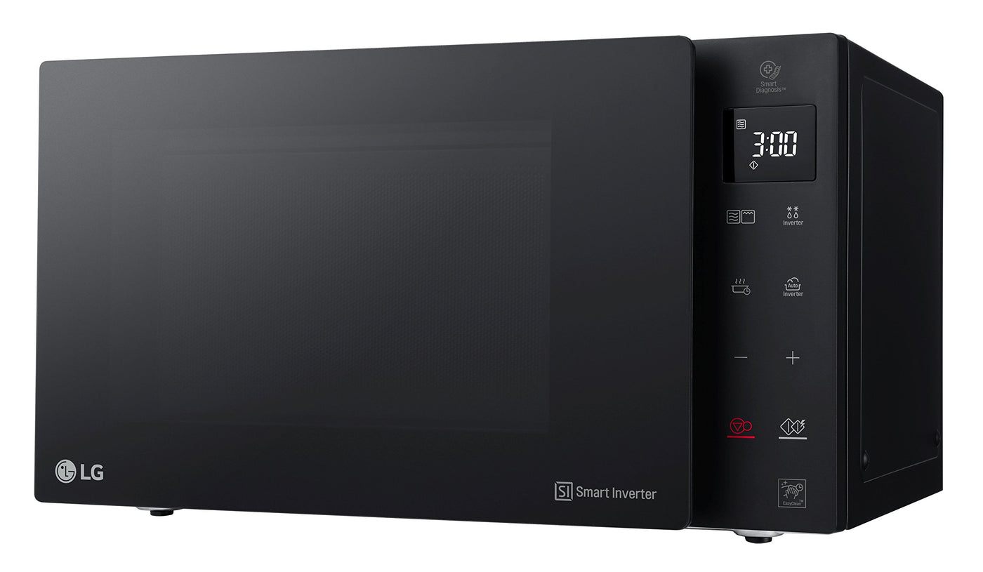 LG MH6535GIS Mikrowelle mit Smart Inverter Technologie & Quarz Grill, 25 Liter Kapazität, 1000 W, Automatikprogramme, einstellbare Leistungsstufen für optimales Garen und EasyClean-Funktion, Schwarz