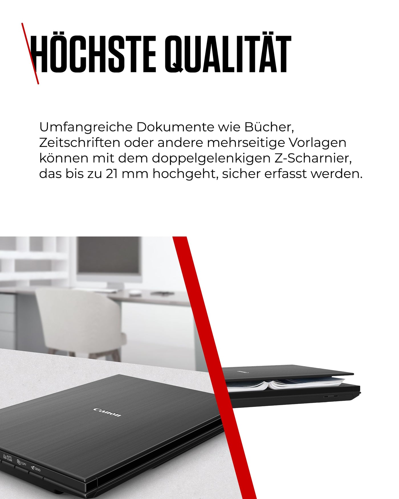 Canon Lide 400 Scanner (A4-Flachbett, CIS Sensor, 4,800 x 4,800 DPI, USB-Stromversorgung, 5 Scan-Buttons, Halter für senkrechte Aufstellung) schwarz