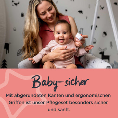 Tommee Tippee Baby-Pflegeset, 9x Essentielle Pflegeartikel für Neugeborene für zu Hause und Unterwegs, abwischbares und wasserdichtes Reiseetui (Design kann variiieren)