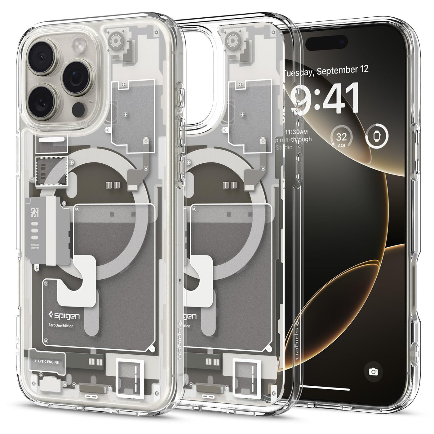 Spigen für iPhone 16 Pro Max Hülle [Anti-Yellowing] Ultra Hybrid MagFit Case Handyhülle Transparent Dünn Slim Kompatibel mit MagSafe -Zero One Natural Titanium