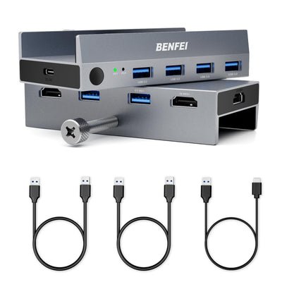 BENFEI HDMI 2.1 KVM Switch 8K@60Hz 4K@240Hz/165Hz/144Hz/120Hz, USB 3.0 Switch 4 USB Ports Sharing 1 Monitor und Tastatur Maus Drucker U disk für 2 PC mit 2 USB Kabeln und Controller