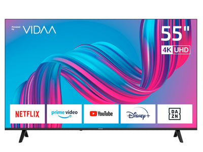 DYON Movie Smart 55 VX - 55 Zoll (139 cm) Fernseher (4K Ultra-HD Smart TV, Triple Tuner (DVB-C/-S2/-T2), App Store, Prime Video, Netflix, YouTube, DAZN, Disney+) [Modelljahr 2024]