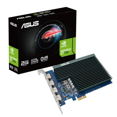 ASUS GeForce GT 730 2GB DDR5 Grafikkarte (4x HDMI, Single-Slot-Design, passive Kühlung, GPU Tweak II, GT730-4H-SL-2GD5)