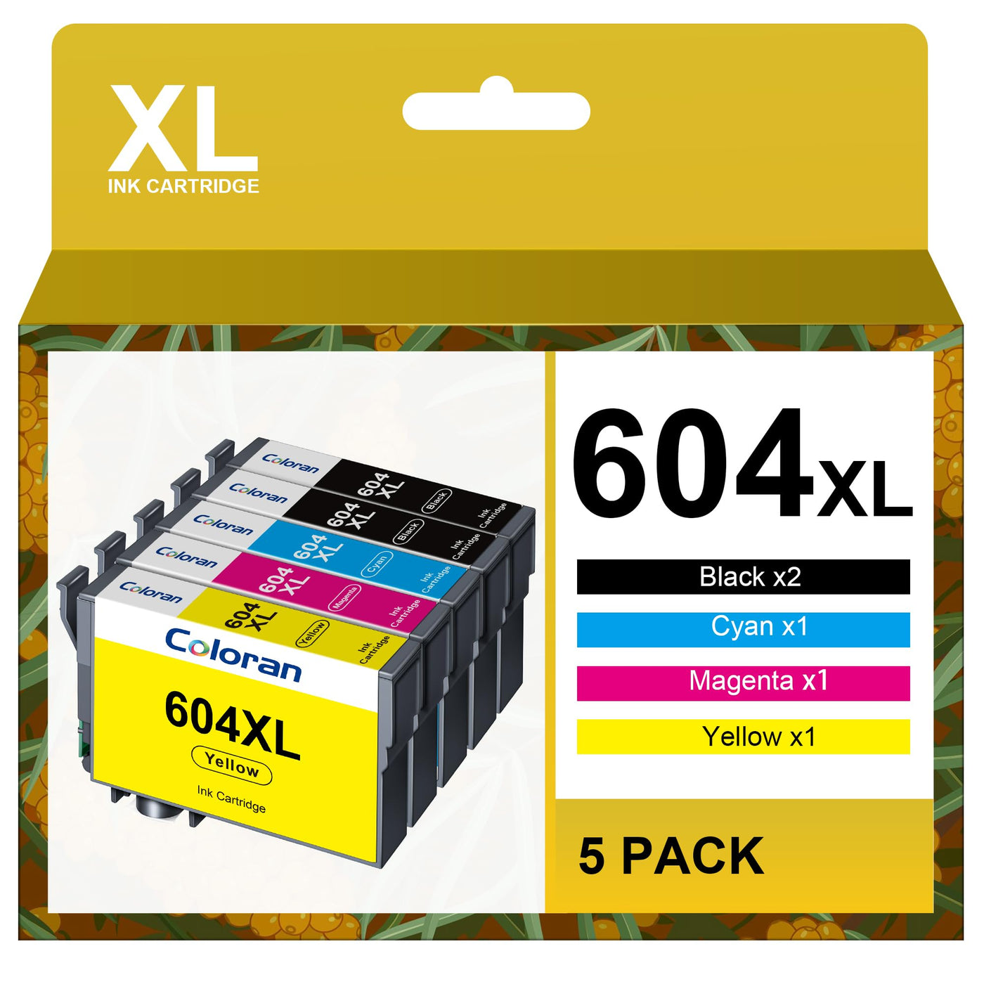 604 Druckerpatronen Kompatibel für Epson 604 XL 604XL Patronen Multipack, für Epson Expression Home XP-2200 XP-2205 XP-3200 XP-3205 XP-4200 XP-4205 Workforce WF-2910 WF-2930 WF-2935 WF-2950, 5er-Packs