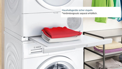 BOSCH WQB245B40 Wäschetrockner Serie 8, Wärmepumpentrockner mit 9kg Fassungsvermögen,AutoDry, SmartDry, Home Connect, AntiVibration Design, Sensitive Drying System, Weiß, 60cm