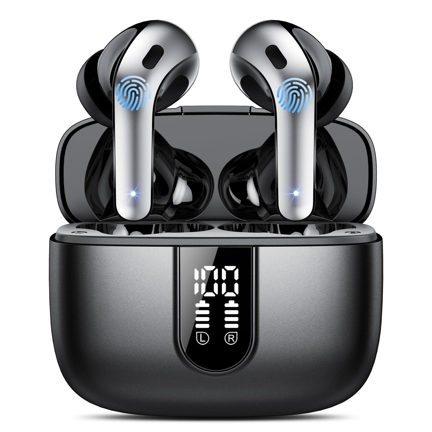 Bluetooth Kopfhörer, In Ear Kopfhörer Kabellos Bluetooth 5.3 mit 50H Tiefer Bass, 2024 Neue Kabellose Kopfhörer Noise Cancelling Earbuds mit 4 ENC Mic, IPX7 Wasserdicht Ohrhörer, USB-C