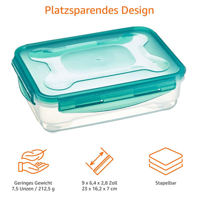 Amazon Basics Gefrierbehälter im Set, mit Deckel, luftdicht, auslaufsicher, stapelbar, für Kühlschrank/Gefriertruhe, BPA-frei, Kunststoff, mikrowellen- und spülmaschinenfest, 3 x 1.2 l, farblos