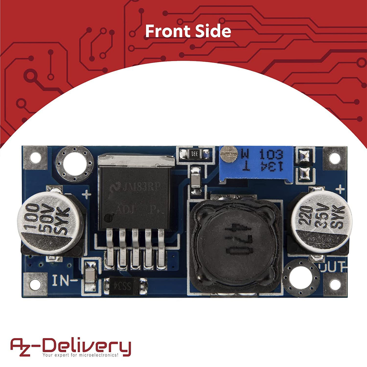 AZDelivery 5 x LM2596S DC-DC Netzteil Adapter Step down Modul kompatibel mit Arduino inklusive eBook!