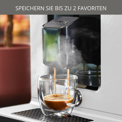 Krups Evidence ECOdesign Kaffeevollautomat mit Milchschlauch, 8 Getränke, 2-Tassen-Funktion, Recyceltes Material, Kaffeemaschine, Weiß/Schiefer, EA897A10