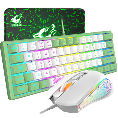 ZIYOU LANG Pc Tastatur Maus mit Kabel, mäuse, tastaturen & eingabegeräte, Gaming-Tastatur-Maus mechanische Feel, Tastatur Maus bis zu 3600 DPI, optische 7 Tasten PC, Laptop, Computer, Weiß