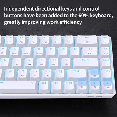 Dierya×TMKB T68se Gaming Mechanische Tastatur,60% Prozent Tastatur mit Red Linear Switch,Ultra-Compact Mini 68 Tasten Anti-Ghosting,Typ-C-Datenkabel,US Layout für PC Windows Gamer Typist