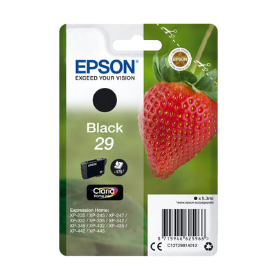 Epson 235M206 Original 29 Tinte Erdbeere, XP-235 XP-332XP-335XP-432XP-435XP-245XP-342XP-345XP-442XP-445XP-247XP-257XP-255XP-352XP-355XP-452XP-455,(schwarz) , 1er Pack