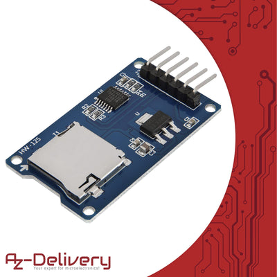 AZDelivery 3 x Set SPI Reader Micro Speicher SD TF Karte Memory Card Shield Modul kompatibel mit Arduino inklusive E-Book!