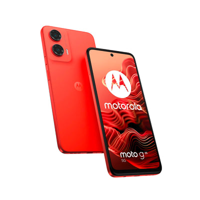 Motorola Moto g35 5G Smartphone (6,72"-FHD+-Display, 50-MP-Kamera, 4/128 GB, 5000 mAh, Android 14) Guava Red, inkl. Schutzcover [Exklusiv bei Amazon]