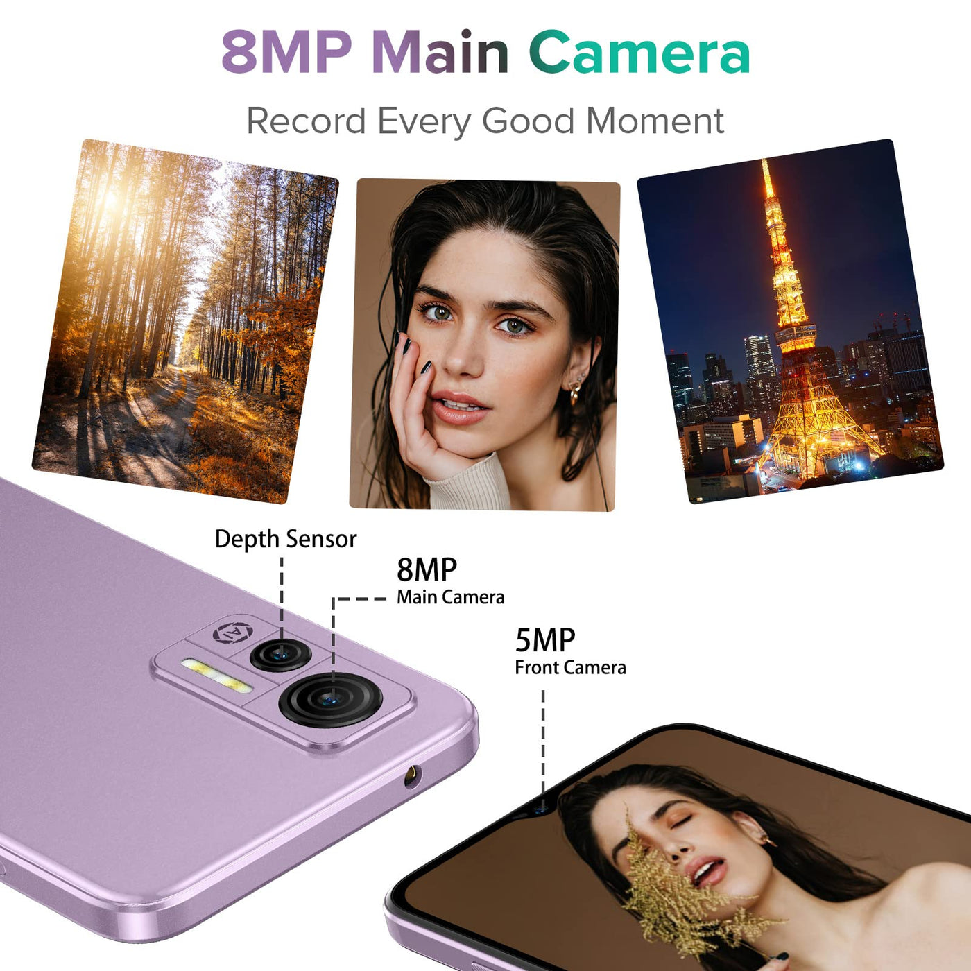 Ulefone Note 14 Handy Ohne Vertrag, 7GB+16GB/128GB erweiterbar, 6.52 Zoll HD+ Display 4500mAh 8MP+5MP, Android 12 Günstig Smartphone, Dual SIM 4G Simlockfreie Handys 3 Karte Slots, Face ID