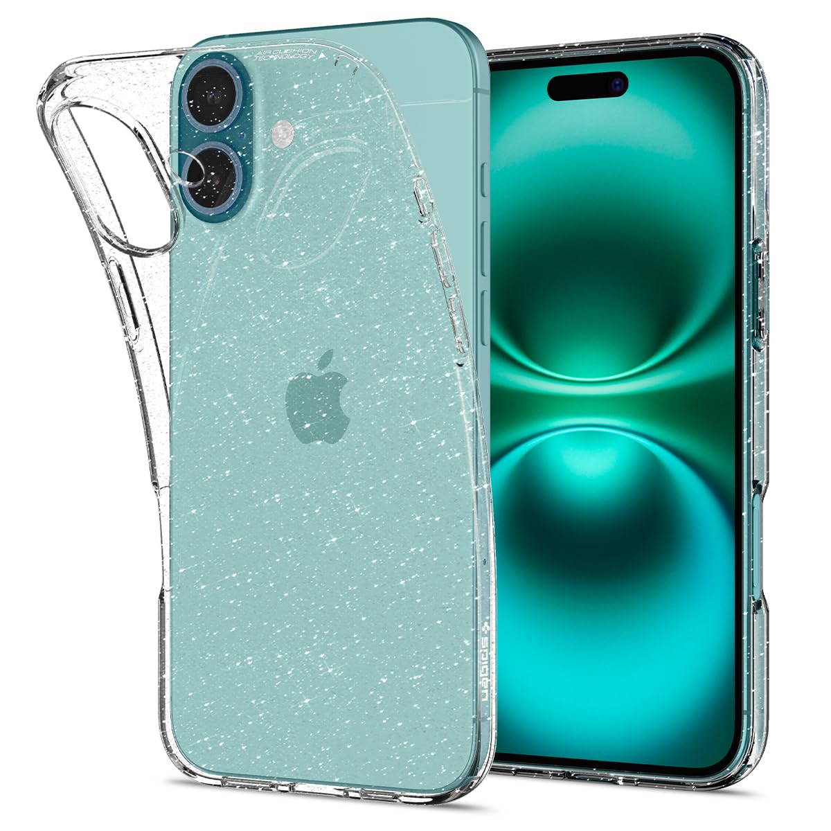 Spigen Liquid Crystal Glitter Hülle Kompatibel mit iPhone 16 Plus -Crystal Quartz