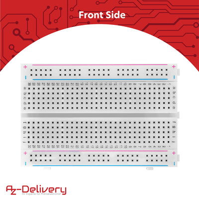 AZDelivery 3 x Mini Breadboard 400 Pin mit 4 Stromschienen kompatibel mit Arduino und Jumper Wire Kabeln