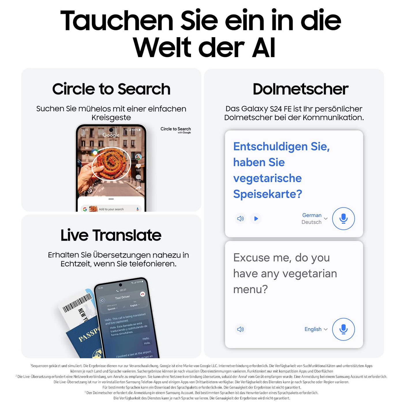 Samsung Galaxy S24 FE Enterprise Edition, AI Business Smartphone ohne Vertrag mit Android, 8 GB RAM, 128 GB Speicher, 50-MP-Kamera, Sicherheit durch Knox Suite, Graphite
