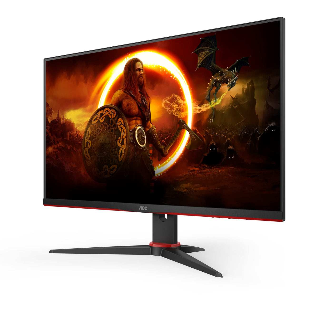 AOC Gaming 24G2SAE - 24 Zoll FHD Monitor, 165 Hz, 1ms, FreeSync Premium (1920x1080, VGA, HDMI, DisplayPort) schwarz/rot