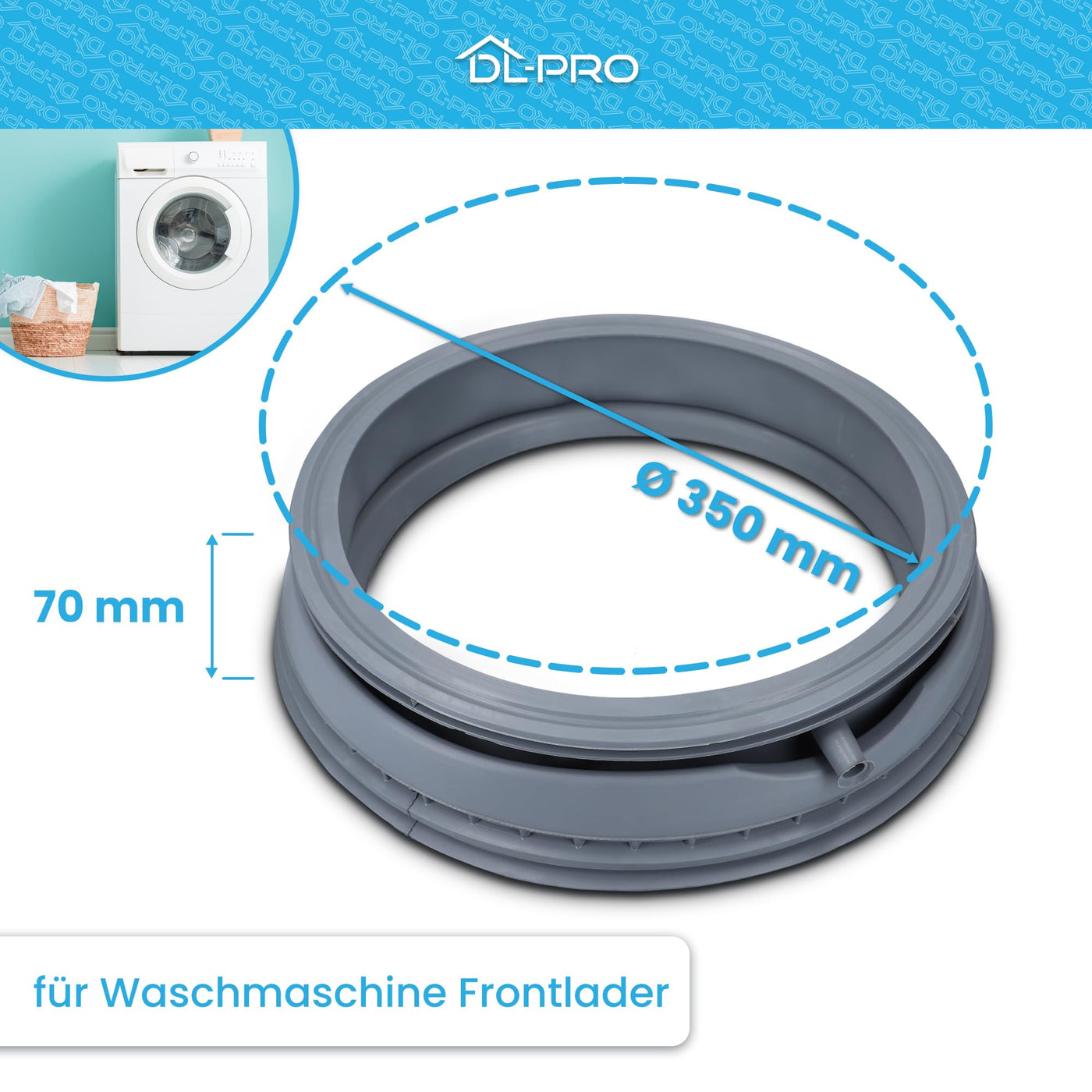 DL-pro Türmanschette 350mmØ für Bosch Siemens 361127 00361127 Privileg 02537421 für Waschmaschinen wie Classixx iQ300 iQ100 Exxcel Logixx Maxx Serie 2 Serie 4 Extraklasse iSensoric Siwamat