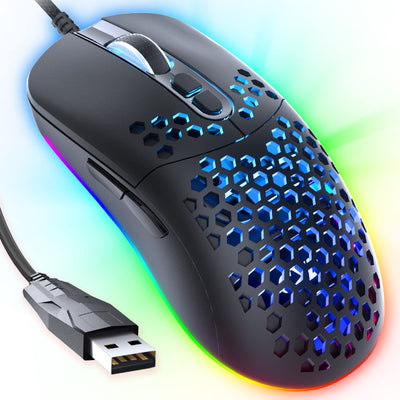 CYD C306 kabelgebundene RGB Gaming Mouse, USB 3.0-Maus mit seitlichen Tasten, Gaming Mouse mit ergonomischem Design, programmierbarer Gaming Maus, Snap-Change-Tracking & Shootout-Gaming Maus-DPI 7200