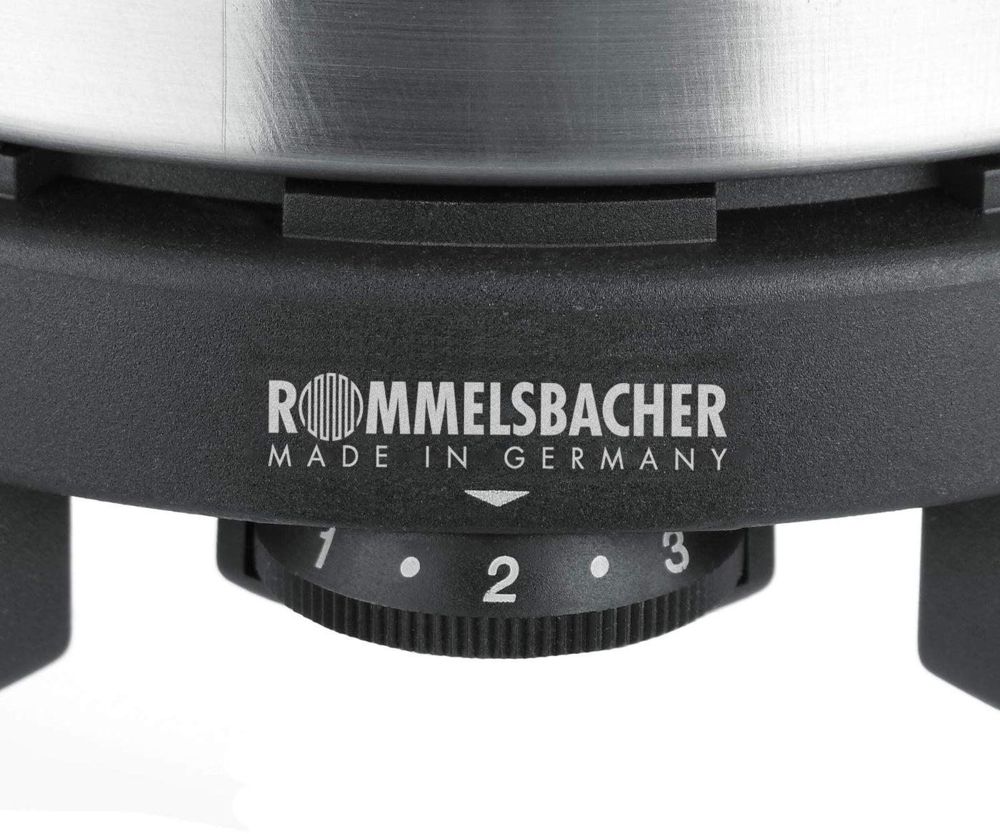 ROMMELSBACHER Reisekochplatte RK 501 - Made in Germany, Gussheizplatte 80 mm Ø, ideal für Reise und Camping, stufenlos regelbar, Überhitzungsschutz, Kabelaufwicklung, 500 Watt, Edelstahl/schwarz