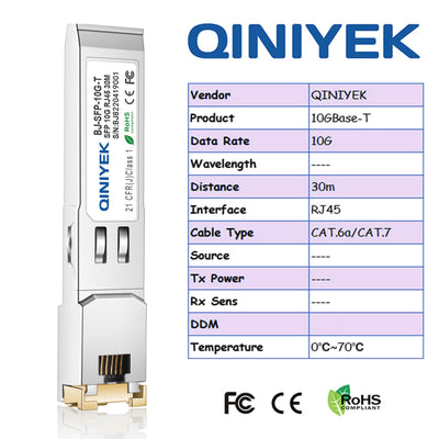 [Pack of 1] 1.25/2.5/5/10G SFP+ auf RJ45 Transceiver, Kupfer SFP+ Modul, Cat.6a/7, bis zu 30m, für Cisco SFP-10G-T-S, MikroTik S+RJ10, Ubiquiti UF-RJ45-10g,TP-Link, Fortinet and Other Open Switches