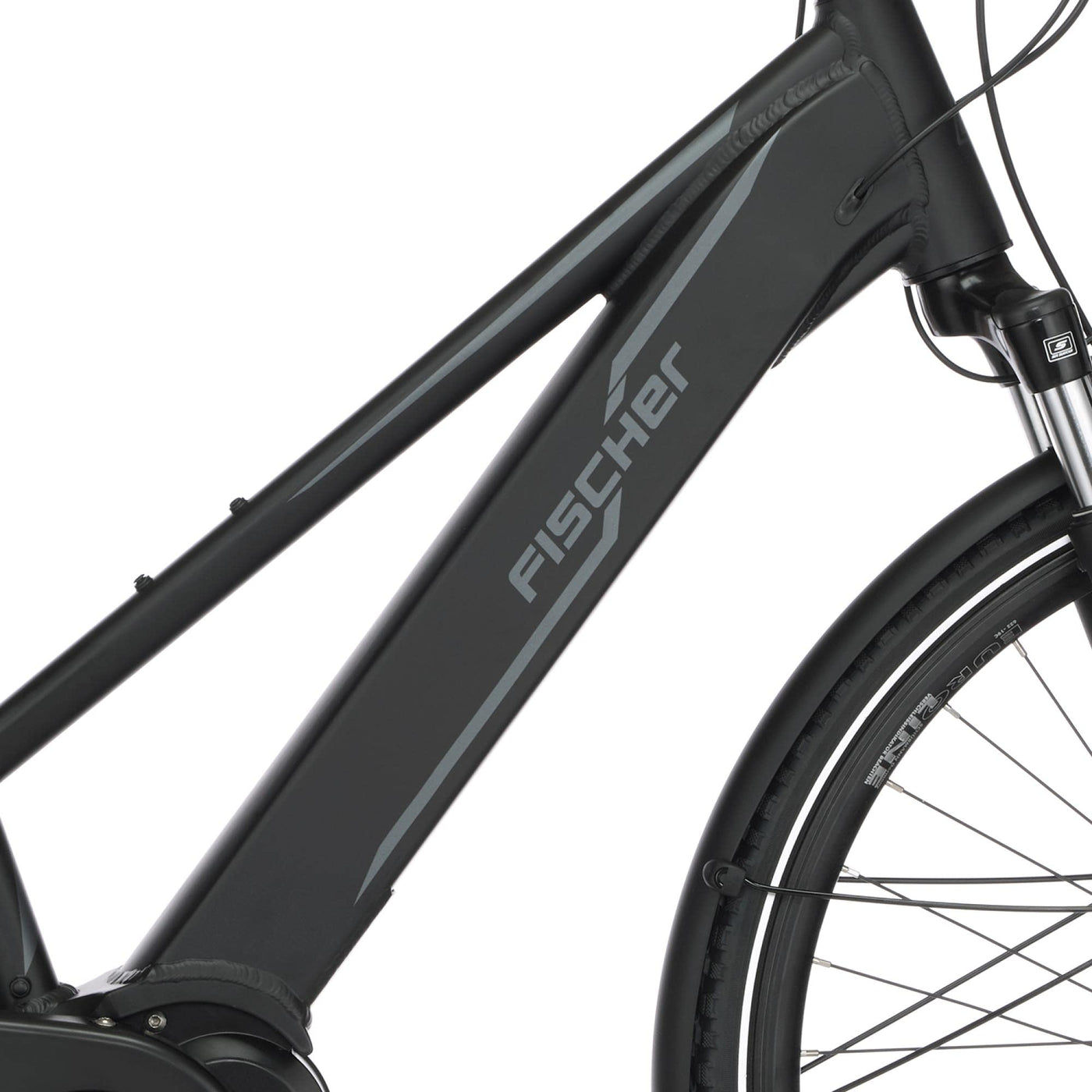 Fischer E-Bike Trekking, VIATOR 5.0i Elektrofahrrad für Damen, RH 44 cm, Mittelmotor 50 Nm, 36 V Akku im Rahmen, schiefergrau matt, 28 Zoll