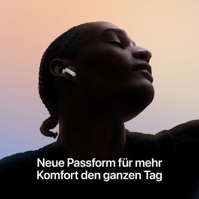 Apple AirPods 4 Kabellose Kopfhörer, Bluetooth Kopfhörer, Personalisiertes 3D Audio, Schutz for Schweiß und Wasser, USB-C Ladecase, H2 Chip, bis zu 24 Std. Wiedergabe