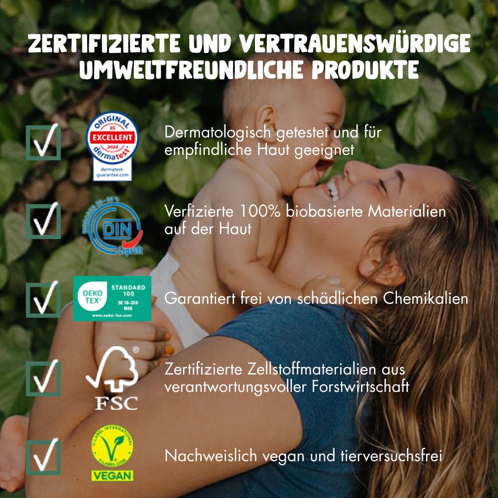 Eco by Naty Baby Öko Windeln - umweltfreundliche Premium-Bio Windeln aus pflanzenbasierten Materialien, ideal für empfindliche Babyhaut (Größe 5 - 80 Stück)