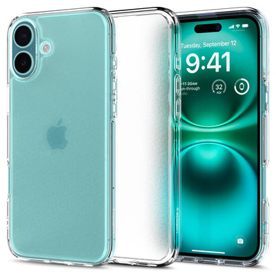 Spigen für iPhone 16 Plus Hülle [Anti-Yellowing] Ultra Hybrid Case Handyhülle Schutzhülle Cover Transparent Durchsichtig Dünn Slim -Frost Clear