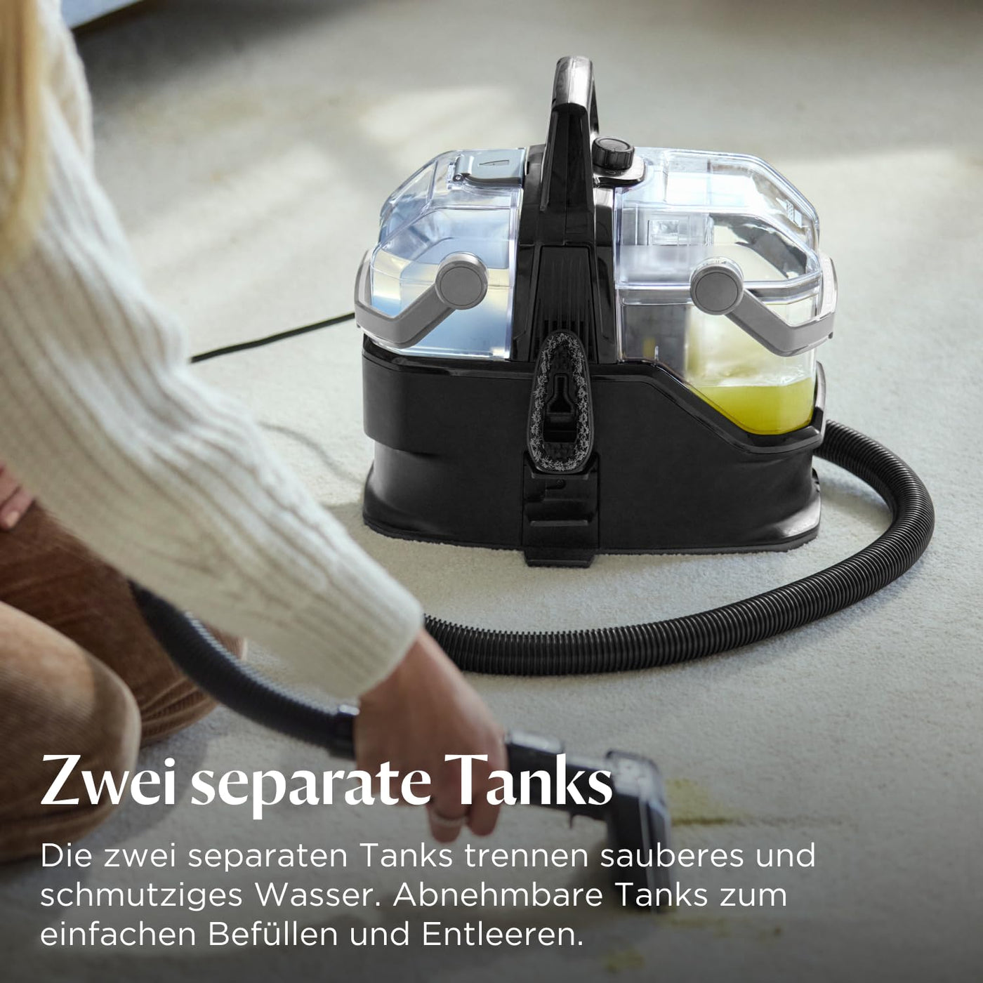 Bissell SpotClean HydroSteam, Polsterreiniger Gerät, Teppichreiniger mit HydroSteam Technologie, Dampfreiniger, Nasssauger für Teppiche, Polster, Auto & Mehr, Leistungsstarker 1000W Motor, 3689N