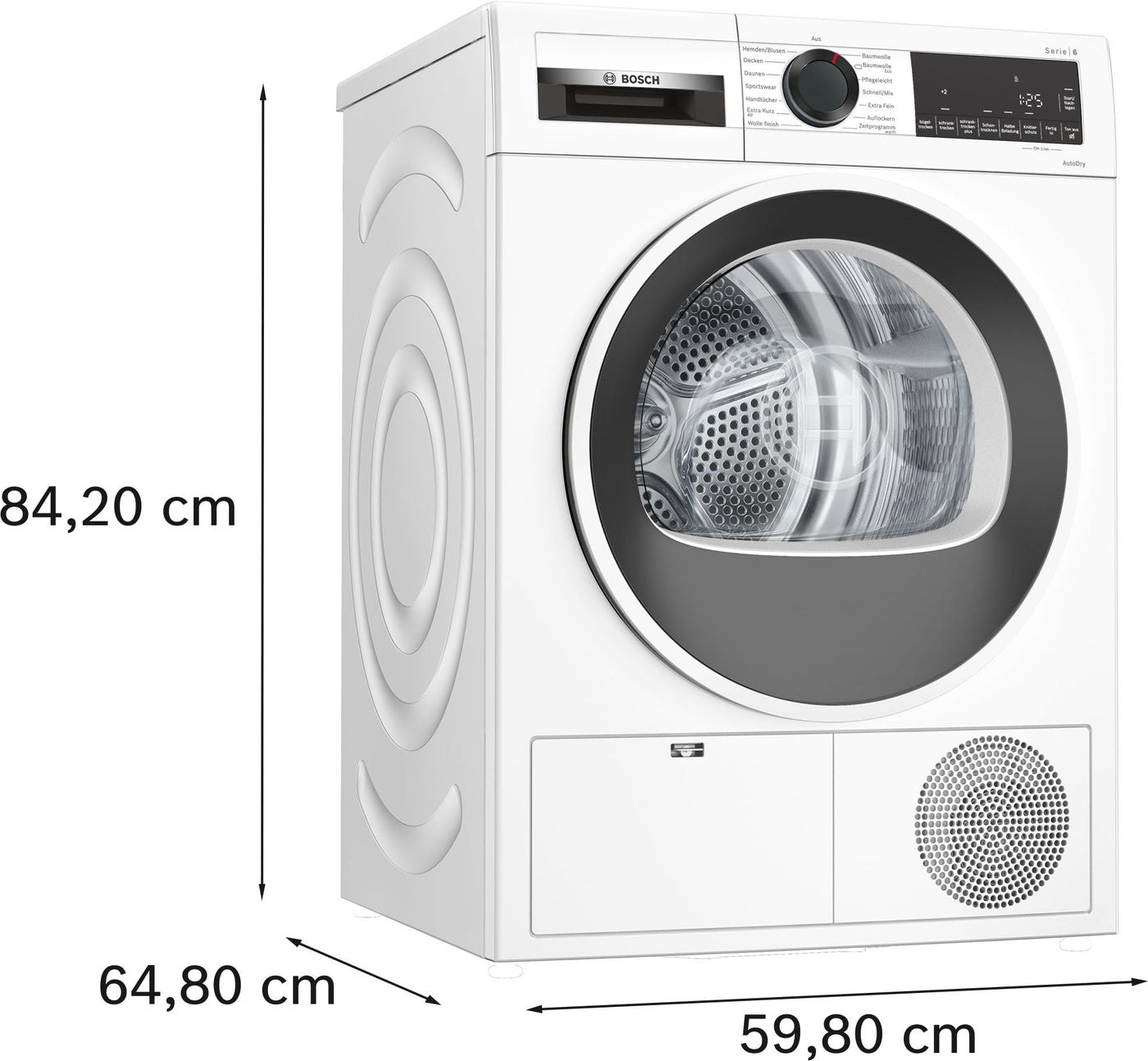 Bosch WQG2450R10 Serie 6 Wärmepumpentrockner, 9 kg, Sensitive-Drying-System textilschonende Trommelstruktur, Auto Dry optimale Trocknung, Selbstreinigender Kondensator, Quick-40'-Trocknen