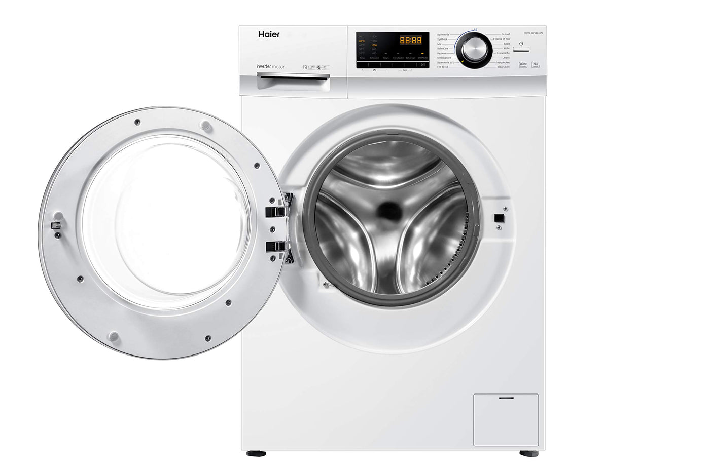 Haier HW70-BP14636N Waschmaschine / 7 kg / A - beste Effizienz / Inverter-Motor / Dampffunktion / Vollwasserschutz / Eco 40-60 Programm