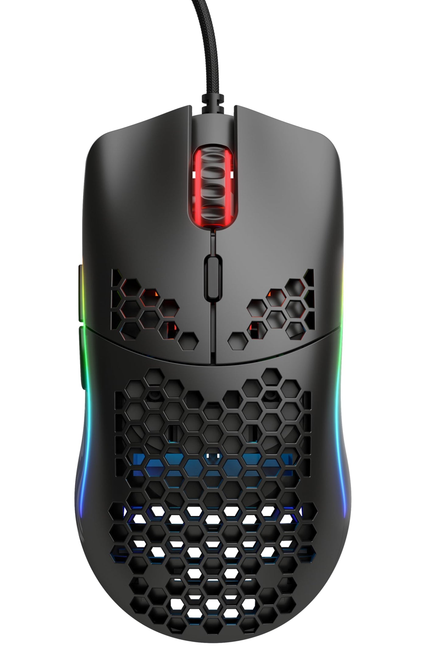 Glorious Gaming Model O- (Minus) Compact Wired Gaming Mouse – Im superleichten Wabendesign mit 58 g, RGB-Beleuchtung, Pixart 3360 Sensor, Omron-Schalter, beidhändig – Mattschwarz