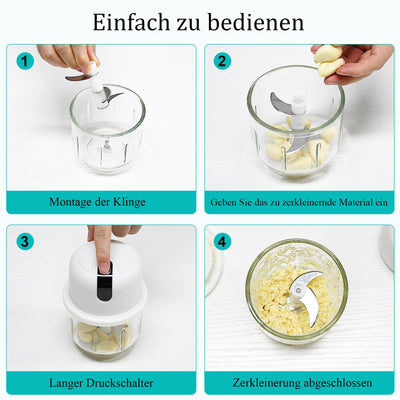 Zwiebel Zerkleinerer Elektrisch 350ml, USB Zwiebelschneider Elektrisch Klein Zwiebelhacker Knoblauch Zerkleinerer Küche Elektrischer Knoblauchschneider Onion Cutter für Fleisch,Zwiebeln,Knoblauch