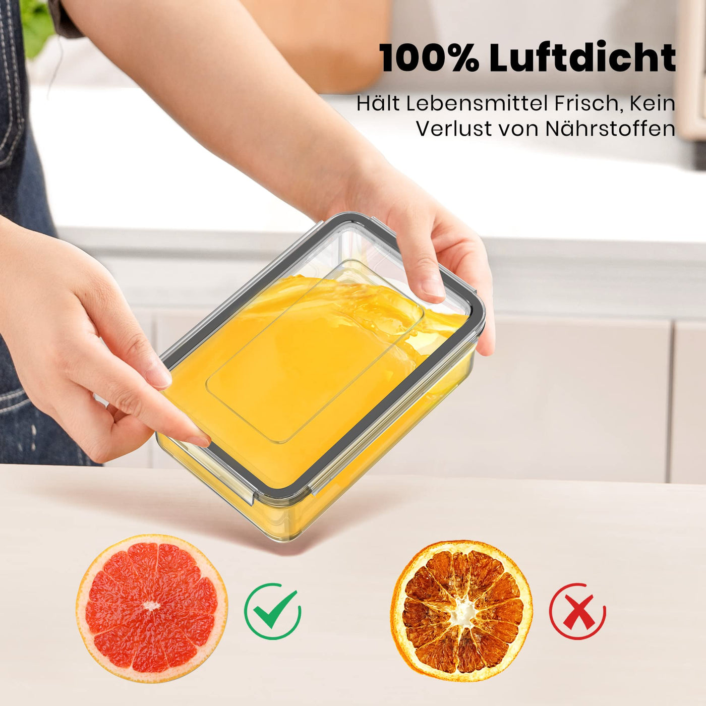 TUSEASY Frischhaltedosen mit Deckel, 12 Stück Vorratsdosen Luftdicht Aufbewahrungsbox mit Deckel Küche Meal Prep Boxen Tupperdosen Set BPA-Frei Plastikbox, Geignet als Kühlschrank Organizer