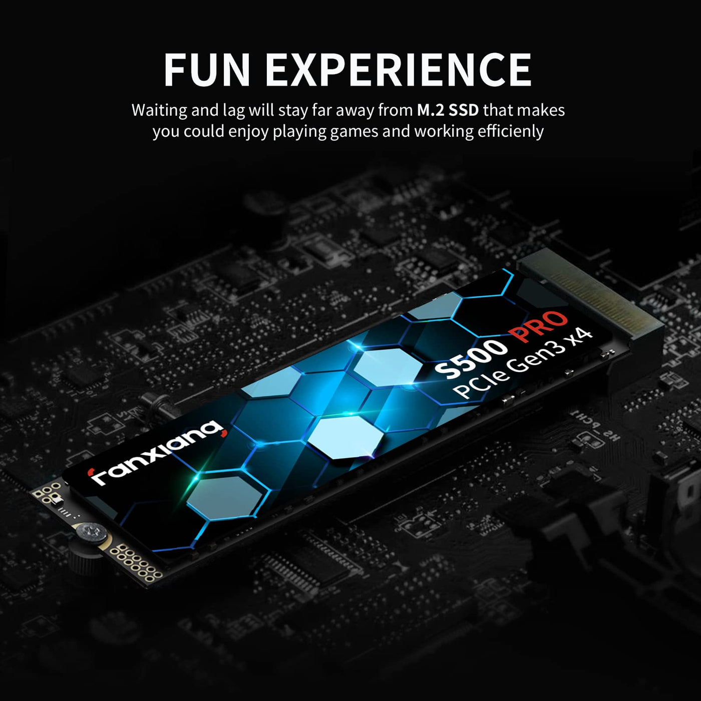 fanxiang M.2 SSD 512GB Interne NVMe SSD Festplatte PCIe 3.0, 3500MB/s Lesen, 3000MB/s Schreiben, SSD M.2 2280 mit SLC Cache, Kompatibel mit Laptop, Notebook und Desktop (S500Pro)