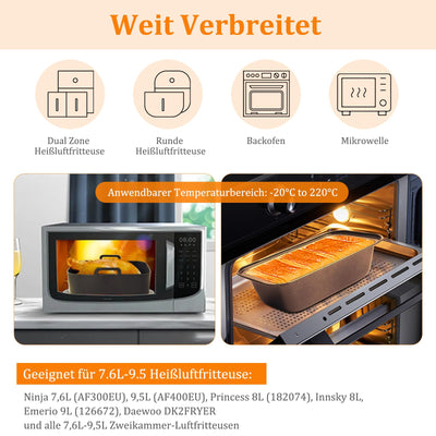 19PCS Zubehör Heißluftfritteuse für Ninja Foodi AF400EU AF300EU AF500EU, Airfryer Zubehör Silikonform Heißluftfritteuse Zubehör Dual Zone Airfryer Accessories für Innsky,Princess,Emerio 7,6L-9,5L