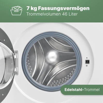 Bomann® Waschmaschine 7kg | 10 Jahre Motor-Garantie | effizienter Invertermotor | 1400 U/min | inkl. Aqua-Stop | bis 90°C | 15 Programme | Bomann Waschmaschine | Washing Machine | WA 7500 weiß