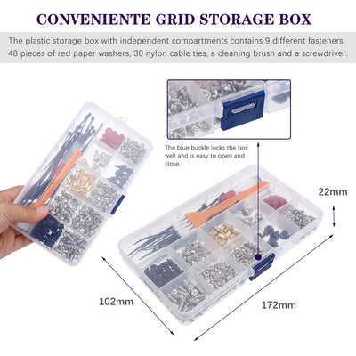 ELECTRAPICK 330stk Personal Computer Schrauben Standoffs Set PC-Schraubenset Zubehör für Mainbord, Gehäuse, Festplatt, mit Mini Schraubendreher und Einer Bürste