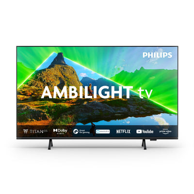 Philips Ambilight 50PUS8309 4K LED Smart TV - 50-Zoll Display mit Pixel-präziser Ultra HD, Titan OS Plattform und Dolby Atmos-Klang - Funktioniert mit Alexa und Google Sprachassistent – Matt Schwarz