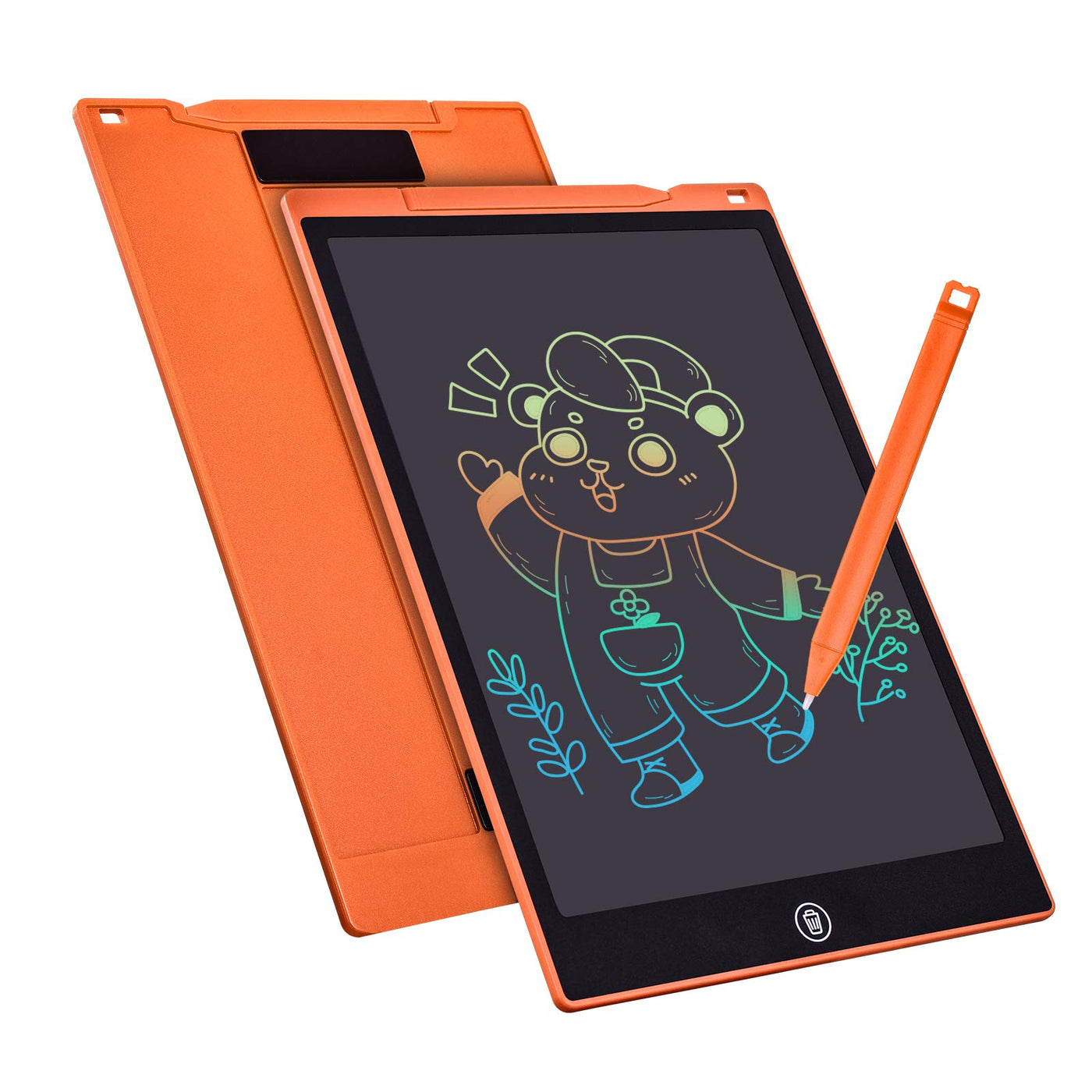 Bunte LCD Schreibtafel 12 Zoll，LCD Writing Tablet Elektronischer Tablette Grafiktablet Digitaler Drawing Pad，Kinderspielzeug FÜR 3-12 Jahre Alte Mädchen (Orange)