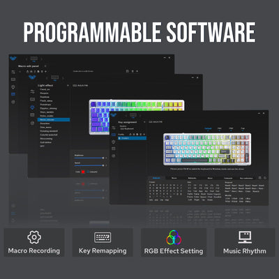 EPOMAKER x Aula F99 Kabellose mechanische Tastatur, Tastatur Gasket mit Hot-Swap, Polsterung, Bluetooth, 8000 mAh, NKRO, RGB, für Gaming/Win/Mac(F99 Grey, Nimbus Switch)