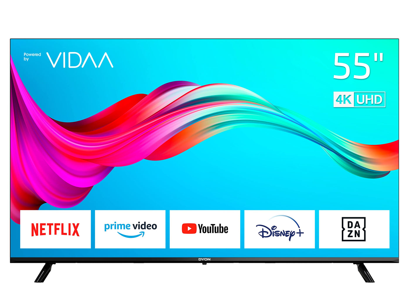 Téléviseur DYON Smart 55 VX 139 cm (55 pouces) (Smart TV 4K UHD, triple tuner HD (DVB-C/-S2/-T2), App Store, Prime Video, Netflix, YouTube, DAZN, Disney+) [Mod. [2023]