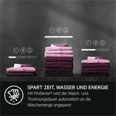 AEG Waschtrockner mit Wärmepumpe Serie 9000 SensiDry® / Testsieger der Stiftung Warentest / 9 kg Waschen / 6 kg Trocknen / C / Mengenautomatik / Nachlege- und Dampffunktion / 1600 U/min / L9WEF80690