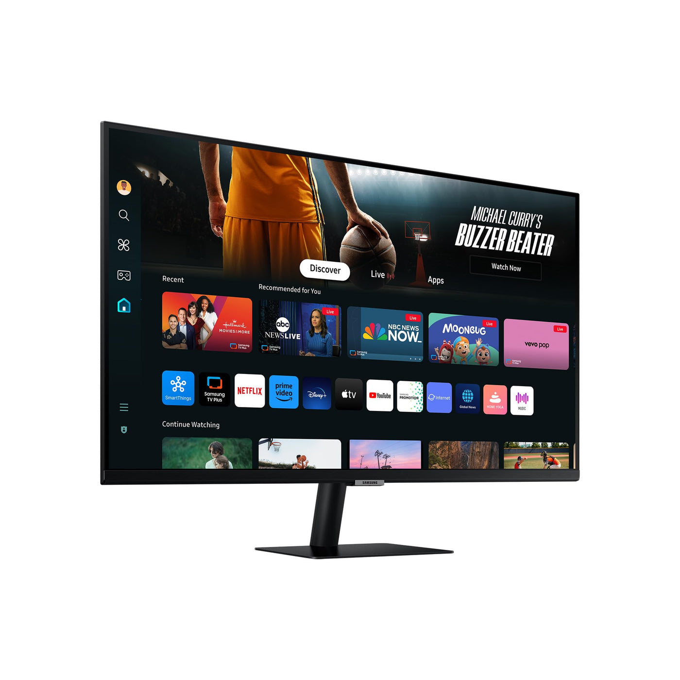 Samsung M70D Smart Monitor, 32 Zoll, 4K AI Upscaling, UHD, 60 Hz, Streaming-Monitor mit Entertainment und Gaming Hub, Bildschirm mit Lautsprechern, Smart TV Apps mit Fernbedienung, LS32DM700UUXEN