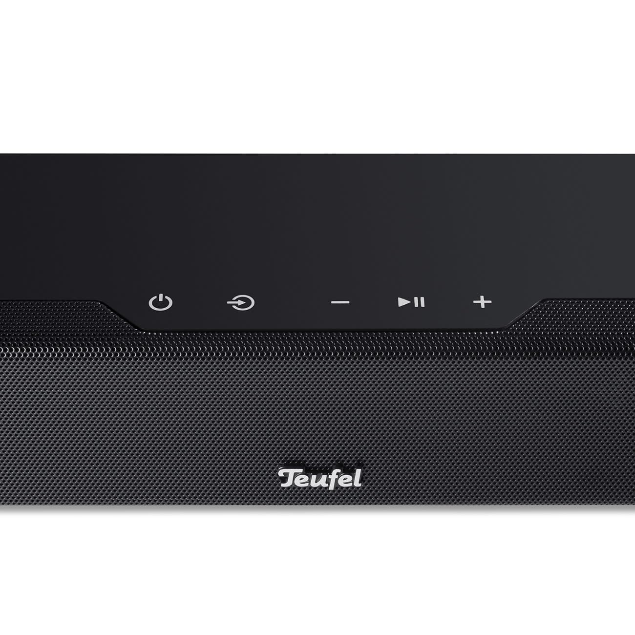 Teufel CINEBAR 11-2.1 Soundbar Set mit Kabellosem Subwoofer, Dolby Audio, Bluetooth 5.0, HDMI 3D ARC CEC, 4K Pass Through, Dynamore, Touch Panel - Schwarz