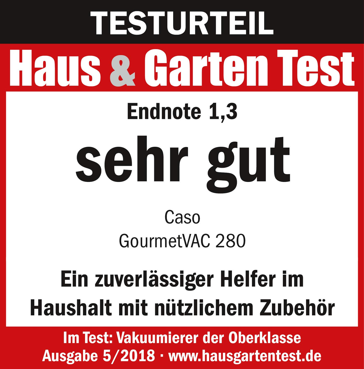 CASO GourmetVAC 280 - Vakuumierer - doppelte Schweißnaht - Kolbenpumpe (15L/min) und kraftvoller Motor - regulierbare Vakuumstärke & Schweißzeit- Inkl. 10 Beutel 20 x 30 cm