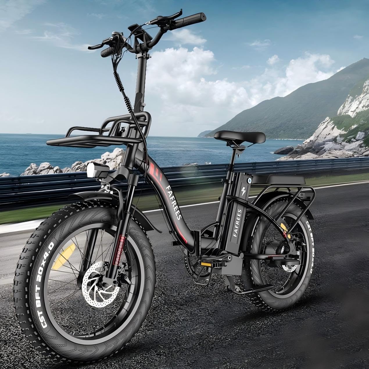 Fafrees F20 Max Elektrofahrräder, Klapprad Elektrofahrrad für Damen und Herren, 20 Zoll E-Fahrrad mit Abnehmbarer 48V22.5Ah Akku, 25km/h, Ebike Max Reichweite 120 km, Schwarz